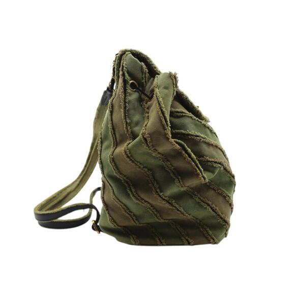 CHANEL Coco Cuba Patchwork Chevron Backpack In Green - Picture 4 of 5